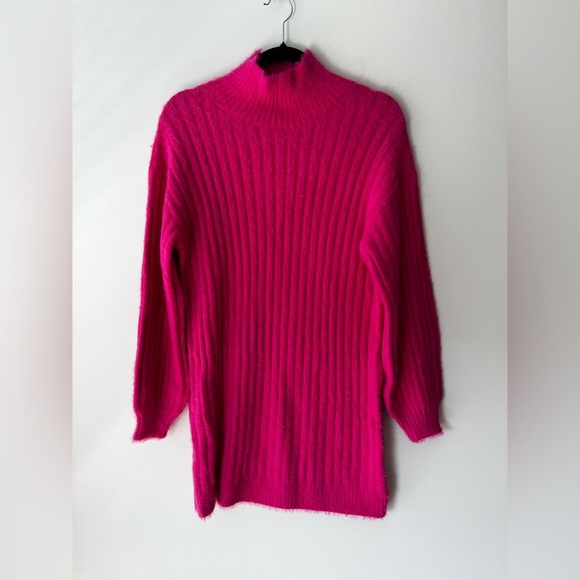 NWT Anthropologie Flat White Turtleneck Sweater Dress - Picture 2 of 5